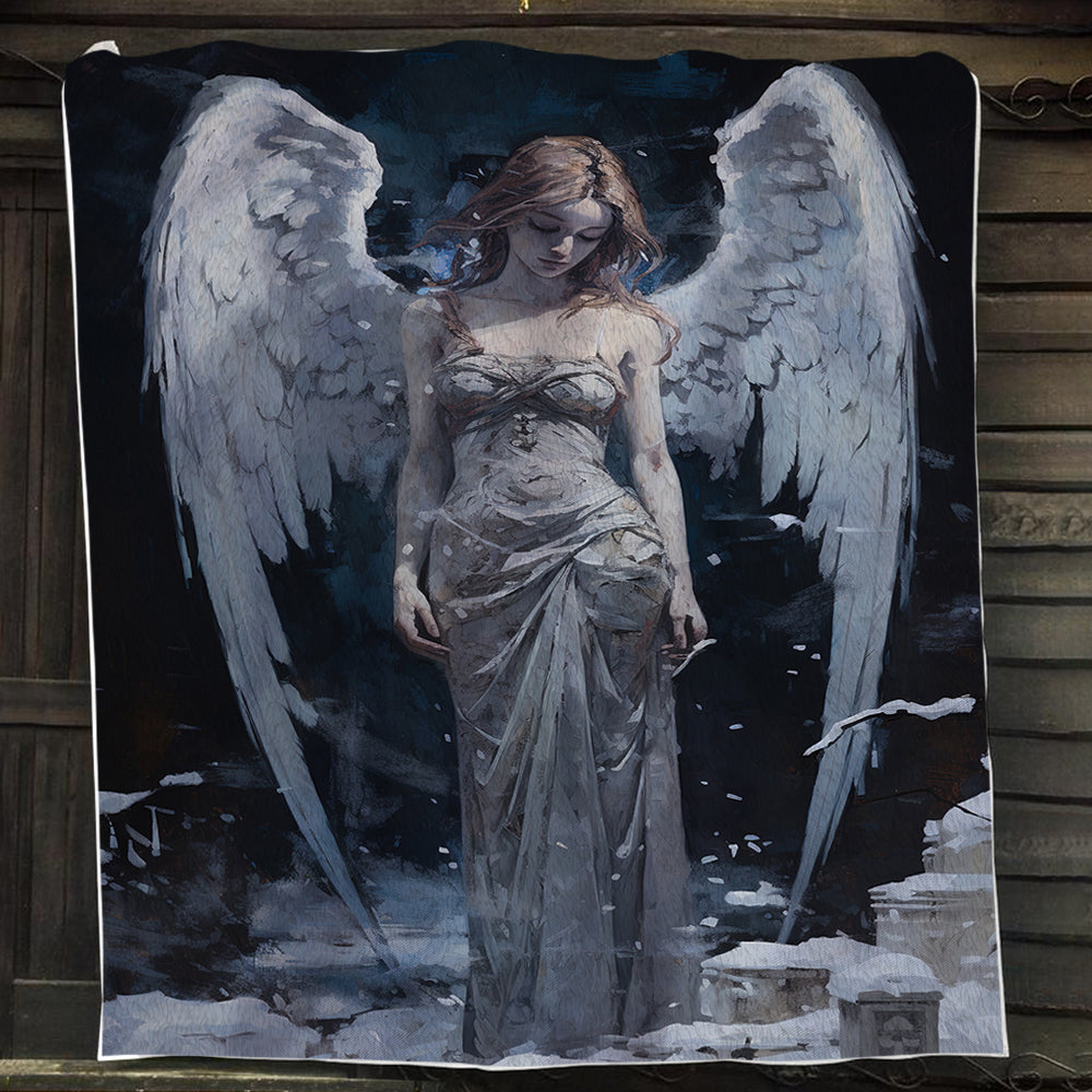 Angel Stand Sleep Christmas, Angel Xmas Fleece Blanket & Sherpa Blanket Gift