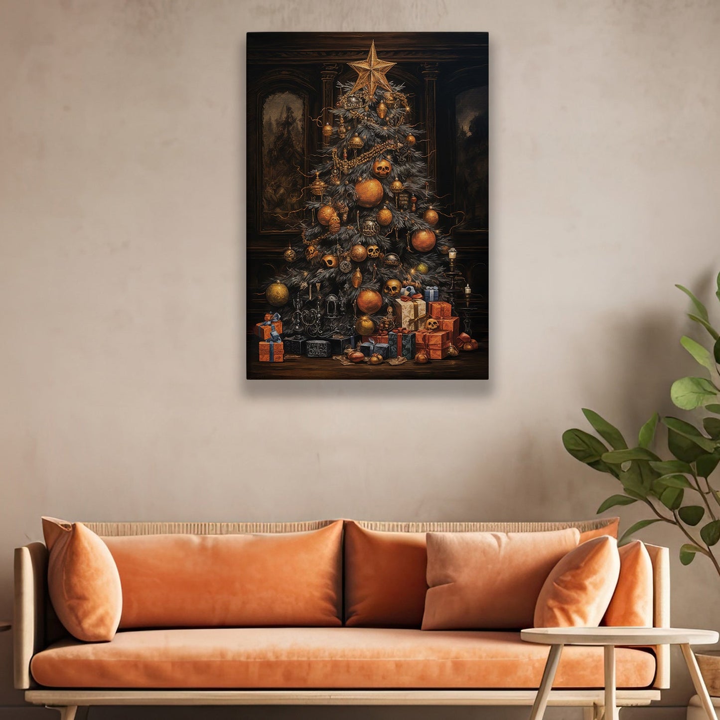 Gothic Holiday A Dark Christmas Celebration Christmas Canvas Painting, Xmas Wall Art Decor - Christmas Poster Gift