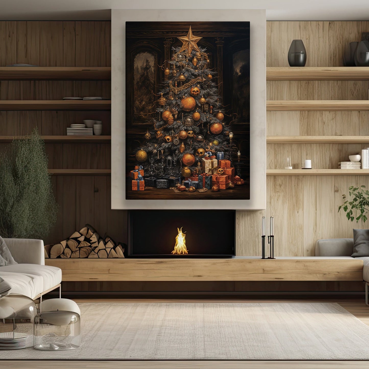 Gothic Holiday A Dark Christmas Celebration Christmas Canvas Painting, Xmas Wall Art Decor - Christmas Poster Gift
