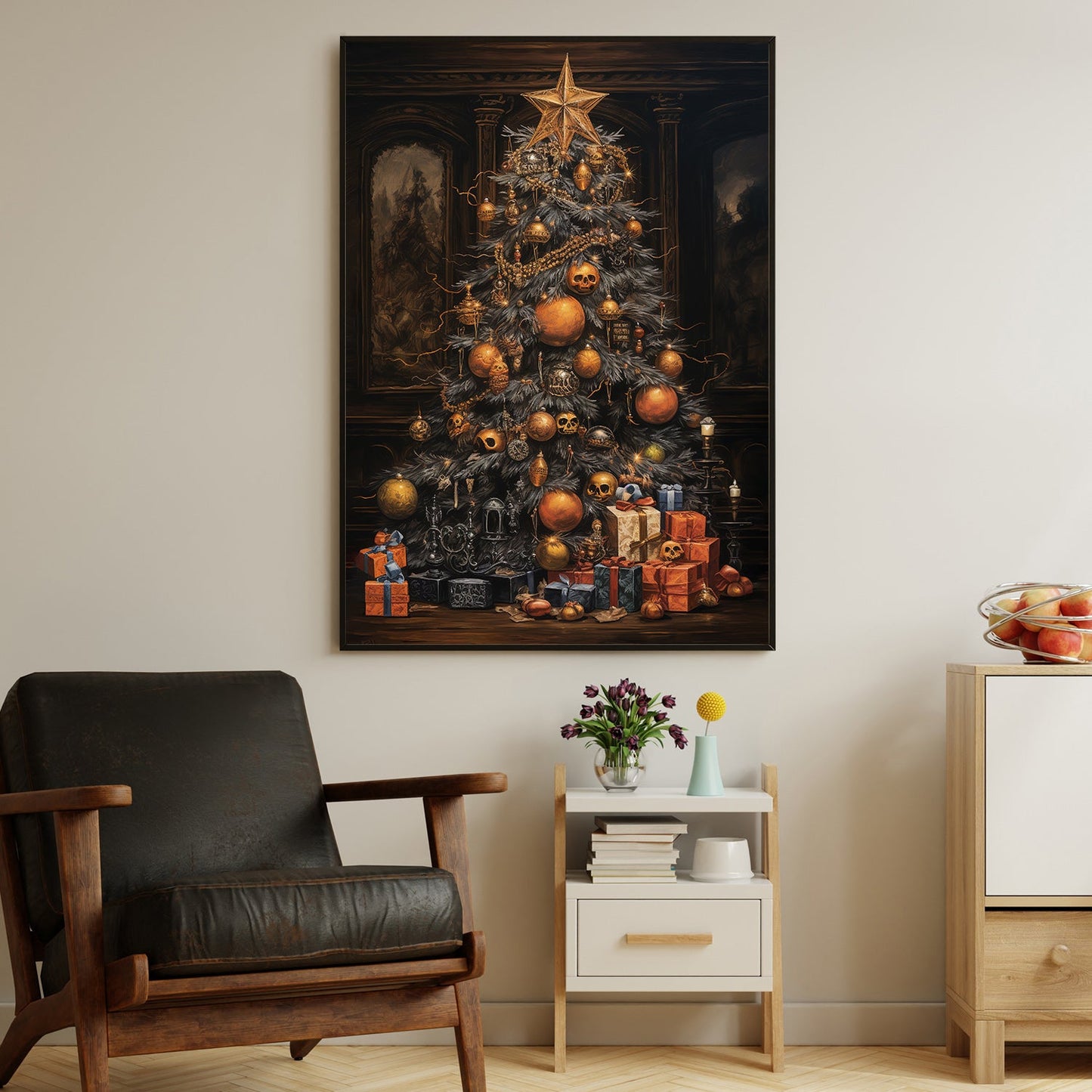 Gothic Holiday A Dark Christmas Celebration Christmas Canvas Painting, Xmas Wall Art Decor - Christmas Poster Gift