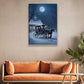 Moonlit Journey A Winter's Night Christmas Canvas Painting, Xmas Wall Art Decor - Christmas Poster Gift
