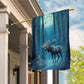 Moose In The Forest, Moose Xmas Garden Flag - House Flag, Christmas Flag Gift For Moose Lovers