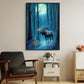 Mystical Forest The Majestic Moose Christmas Canvas Painting, Xmas Wall Art Decor - Christmas Poster Gift