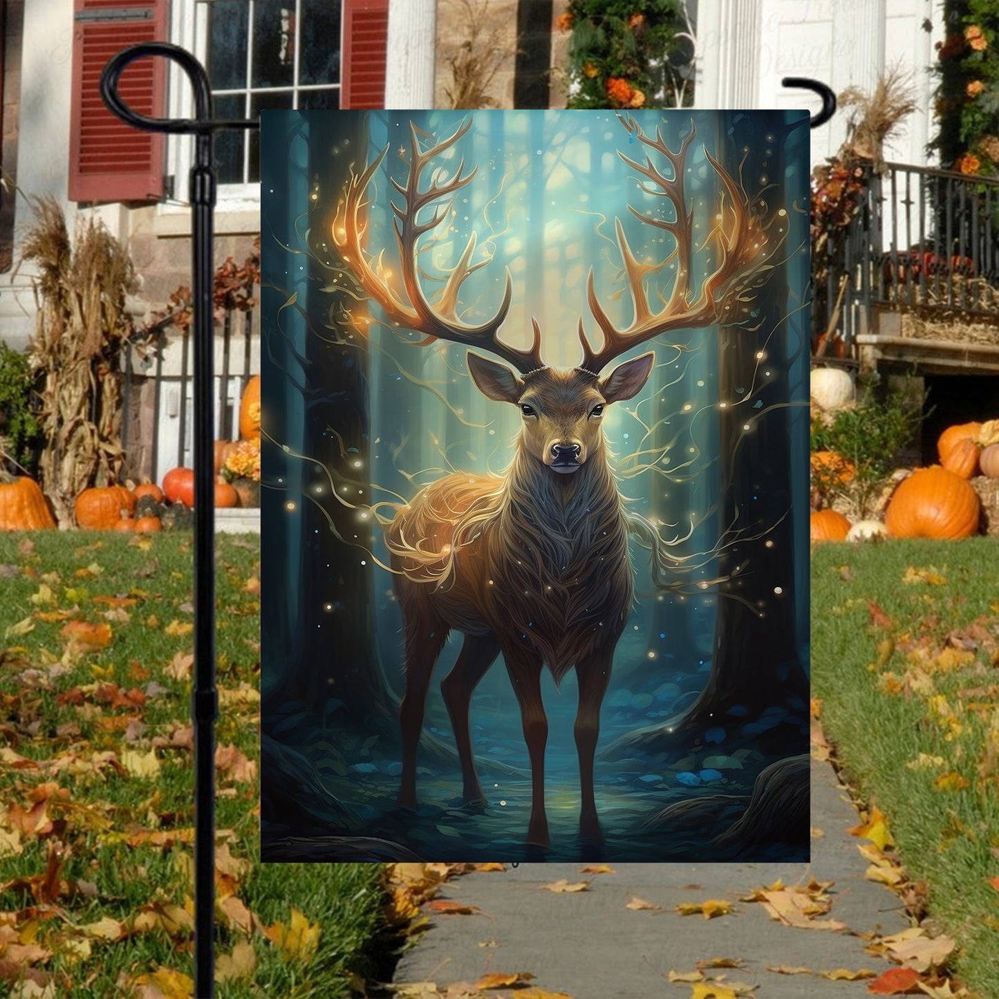 Reindeer Brighten In The Forest, Reindeer Xmas Garden Flag & House Flag Gift