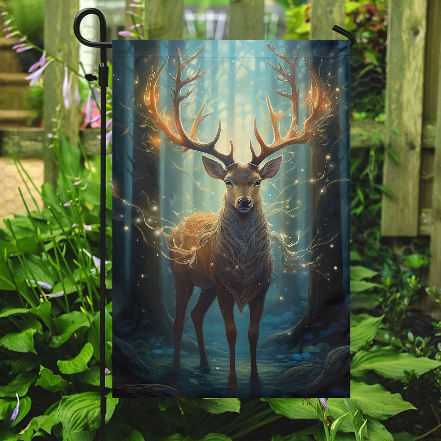 Reindeer Brighten In The Forest, Reindeer Xmas Garden Flag & House Flag Gift