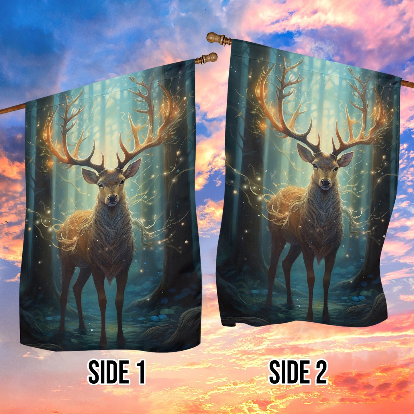 Reindeer Brighten In The Forest, Reindeer Xmas Garden Flag & House Flag Gift