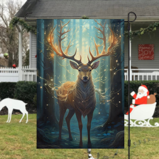 Reindeer Brighten In The Forest, Reindeer Xmas Garden Flag & House Flag Gift