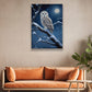 Night's Guardian The Majestic Owl Christmas Canvas Painting, Xmas Wall Art Decor - Christmas Poster Gift