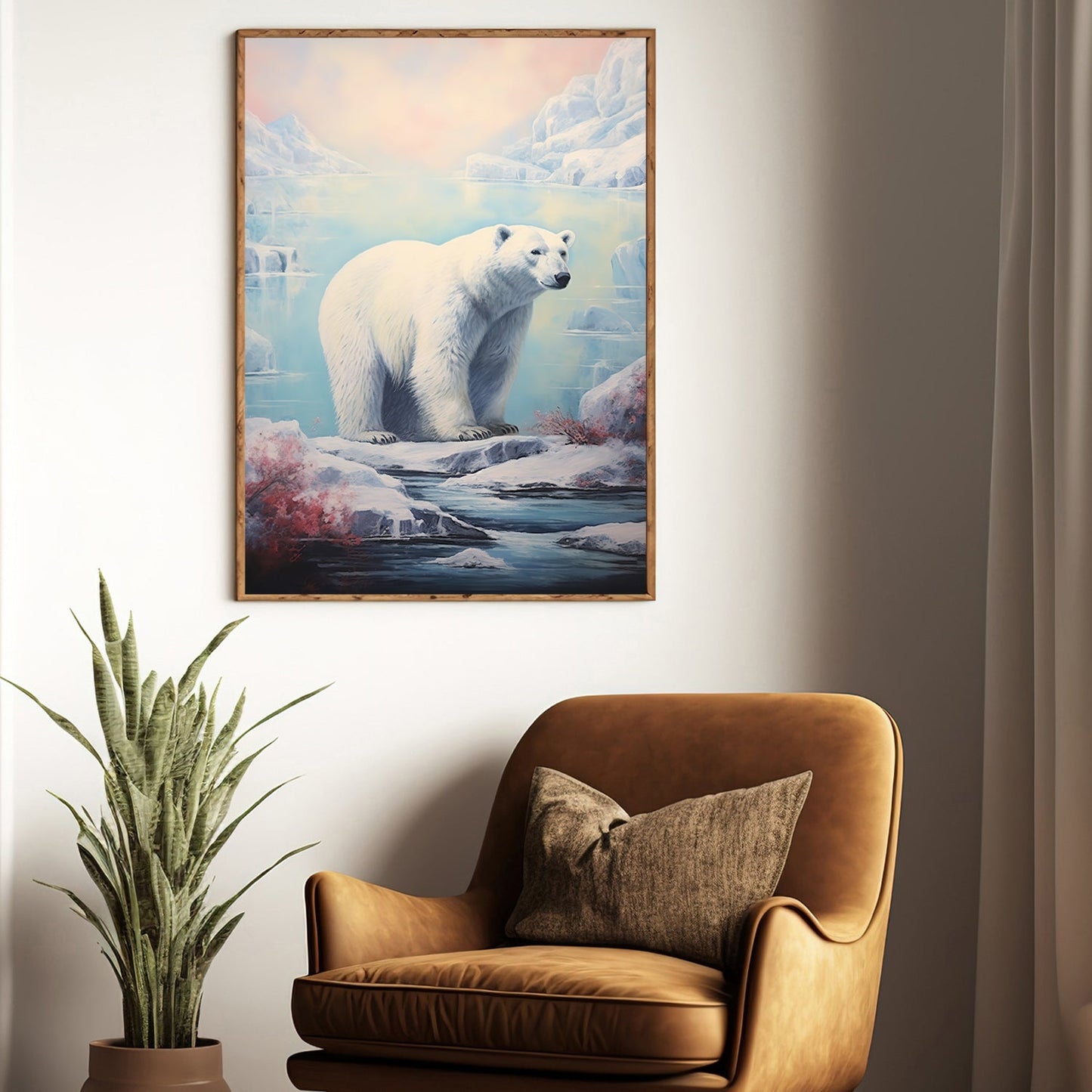 Sovereign Of the Ice The Polar Wanderer Christmas Canvas Painting, Xmas Wall Art Decor - Christmas Poster Gift