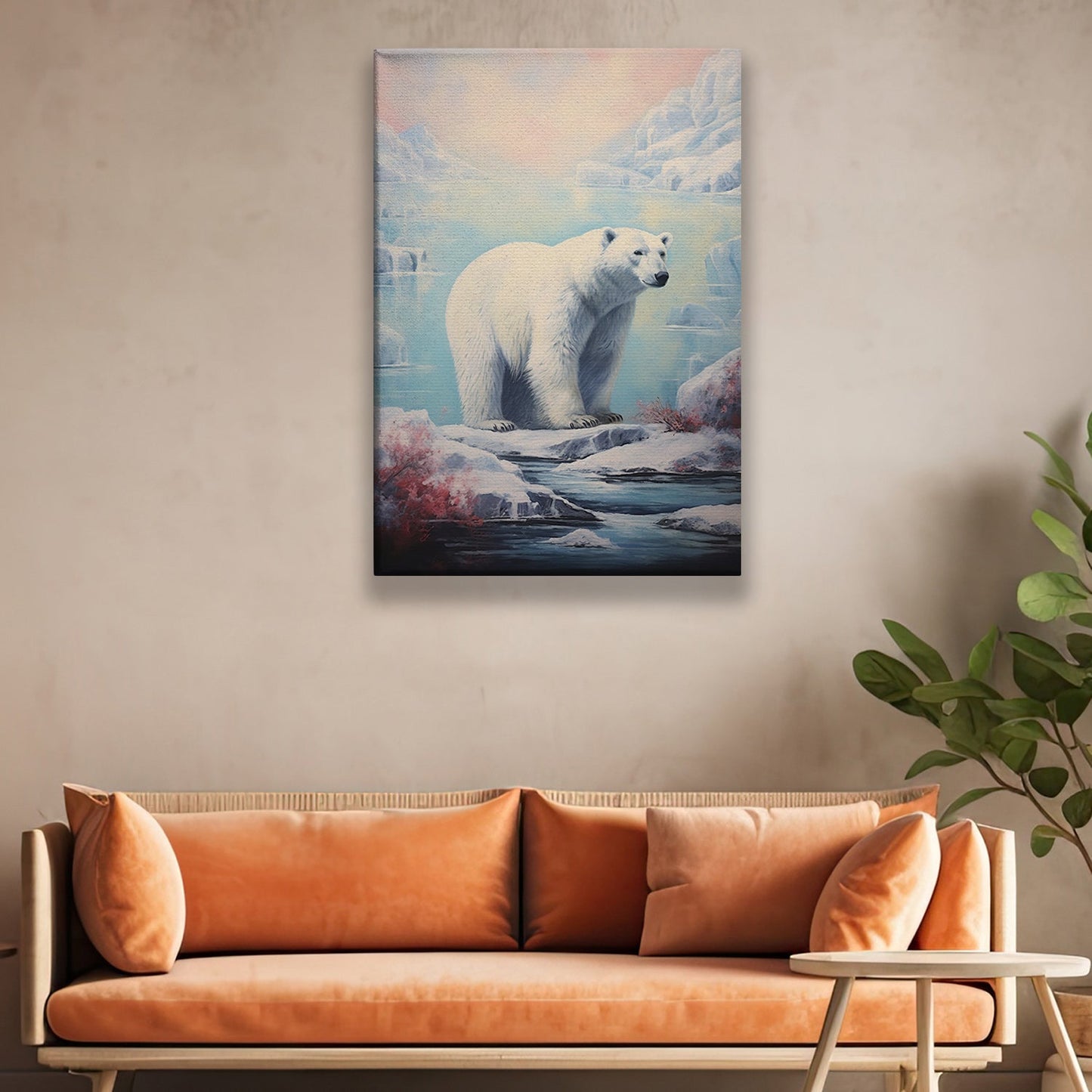 Sovereign Of the Ice The Polar Wanderer Christmas Canvas Painting, Xmas Wall Art Decor - Christmas Poster Gift