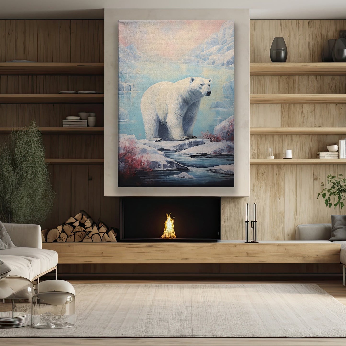 Sovereign Of the Ice The Polar Wanderer Christmas Canvas Painting, Xmas Wall Art Decor - Christmas Poster Gift