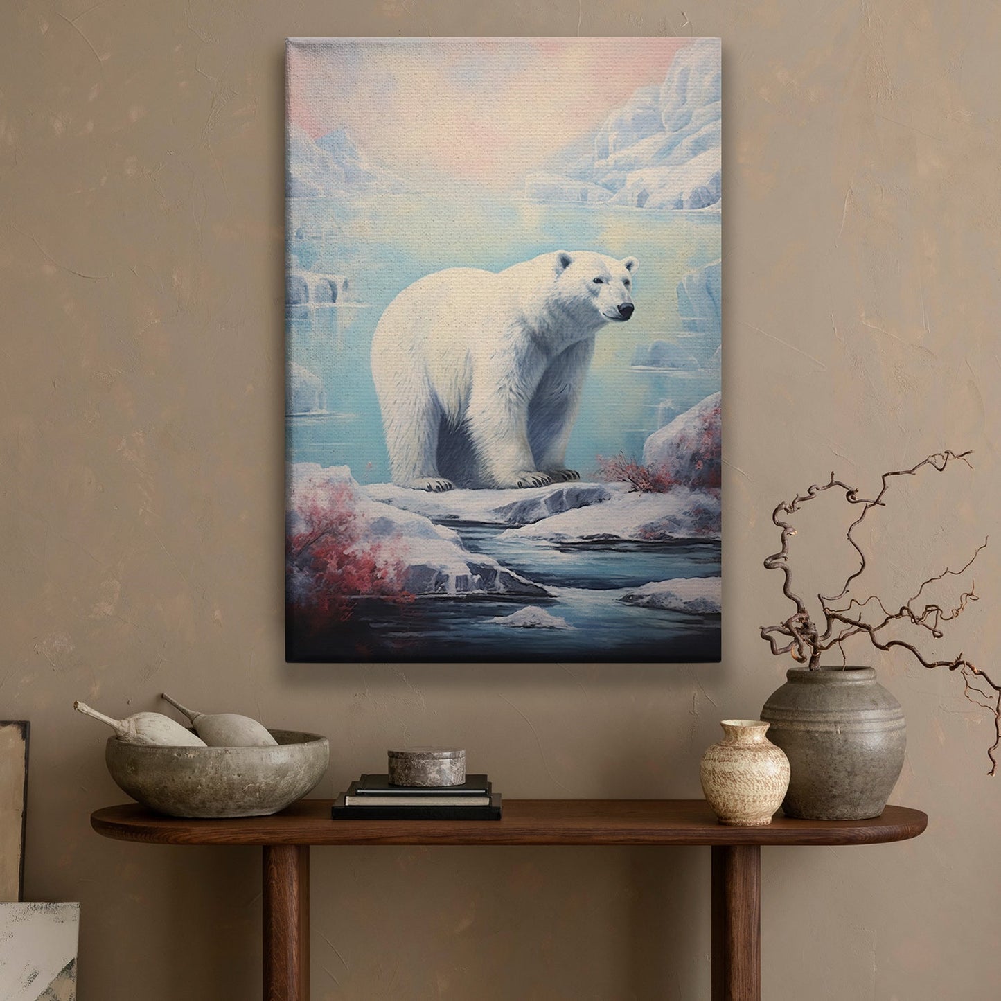 Sovereign Of the Ice The Polar Wanderer Christmas Canvas Painting, Xmas Wall Art Decor - Christmas Poster Gift
