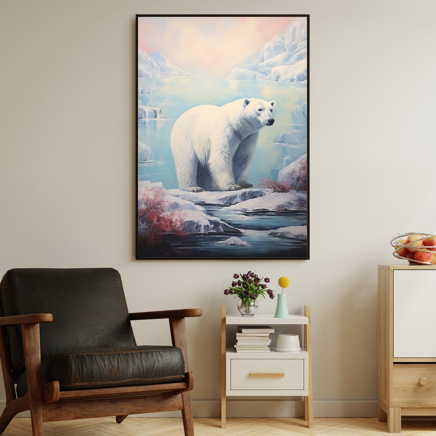 Sovereign Of the Ice The Polar Wanderer Christmas Canvas Painting, Xmas Wall Art Decor - Christmas Poster Gift