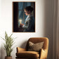 Midnight Reverie A Candlelit Solitude Christmas Canvas Painting, Xmas Wall Art Decor - Christmas Poster Gift