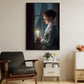 Midnight Reverie A Candlelit Solitude Christmas Canvas Painting, Xmas Wall Art Decor - Christmas Poster Gift