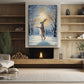 Moonlit Dance The Winter Hare's Ballad Christmas Canvas Painting, Xmas Wall Art Decor - Christmas Poster Gift