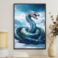 Icebound Serpent Guardian Of The Glacial Abyss Christmas Canvas Painting, Xmas Wall Art Decor - Christmas Poster Gift