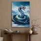 Icebound Serpent Guardian Of The Glacial Abyss Christmas Canvas Painting, Xmas Wall Art Decor - Christmas Poster Gift