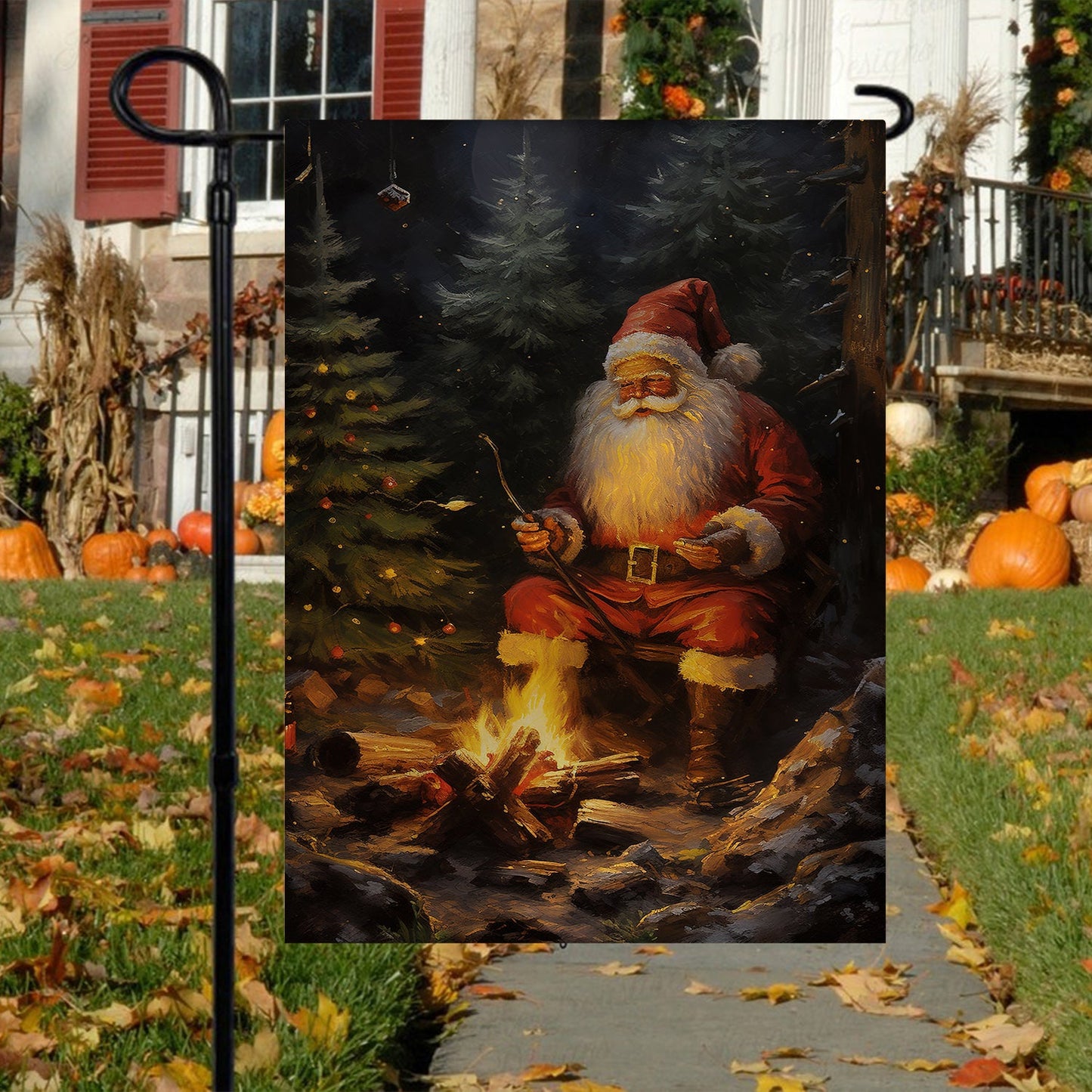 A Quiet Moment In The Enchanted Forest, Santa Claus Xmas Garden Flag - House Flag, Christmas Flag Gift For Santa Claus Lovers