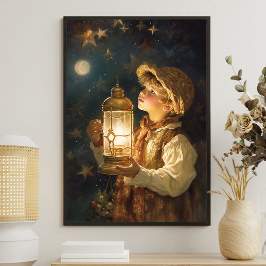 Guided By Starlight A Journey Through The Celestial Night Christmas Canvas Painting, Xmas Wall Art Decor - Christmas Poster Gift