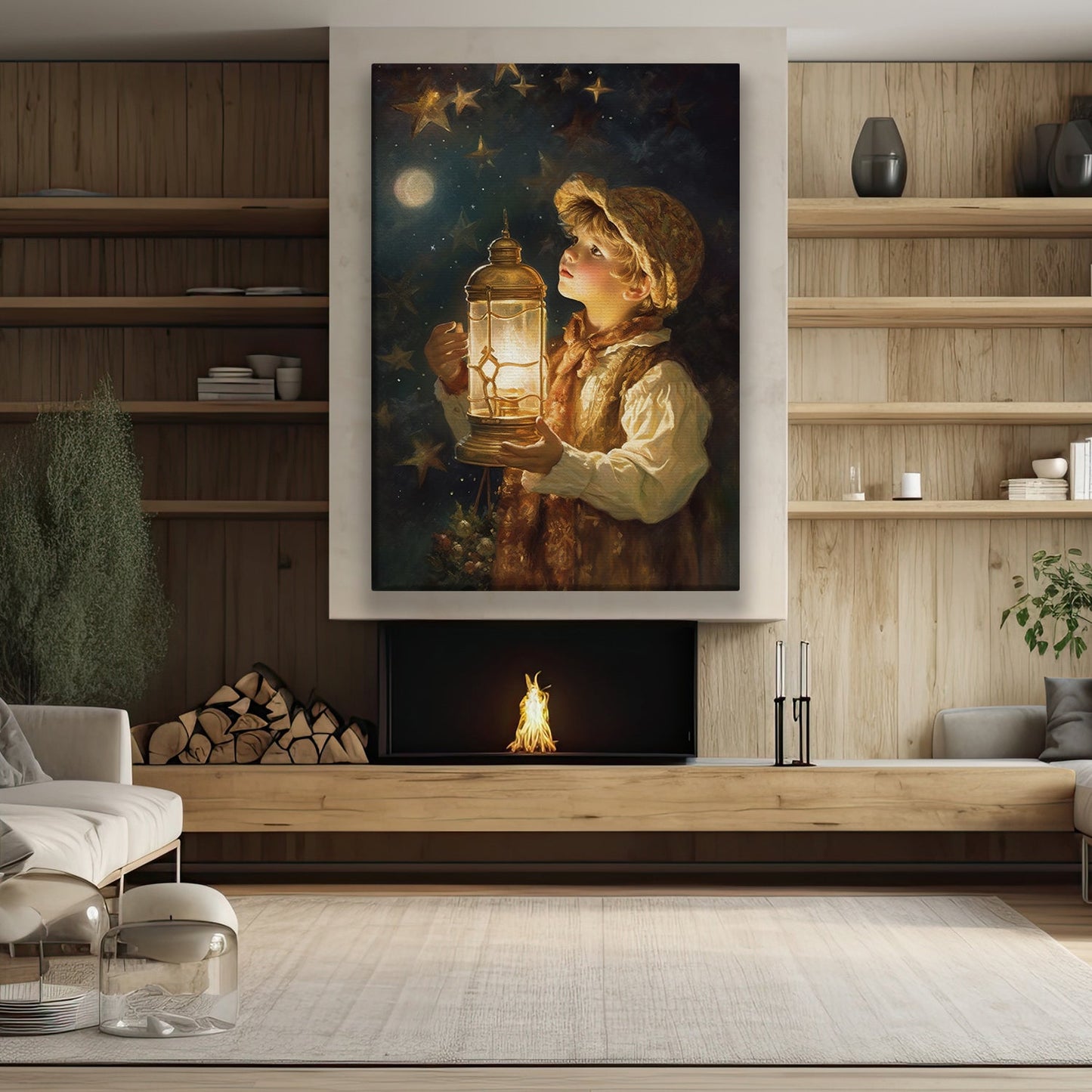 Guided By Starlight A Journey Through The Celestial Night Christmas Canvas Painting, Xmas Wall Art Decor - Christmas Poster Gift