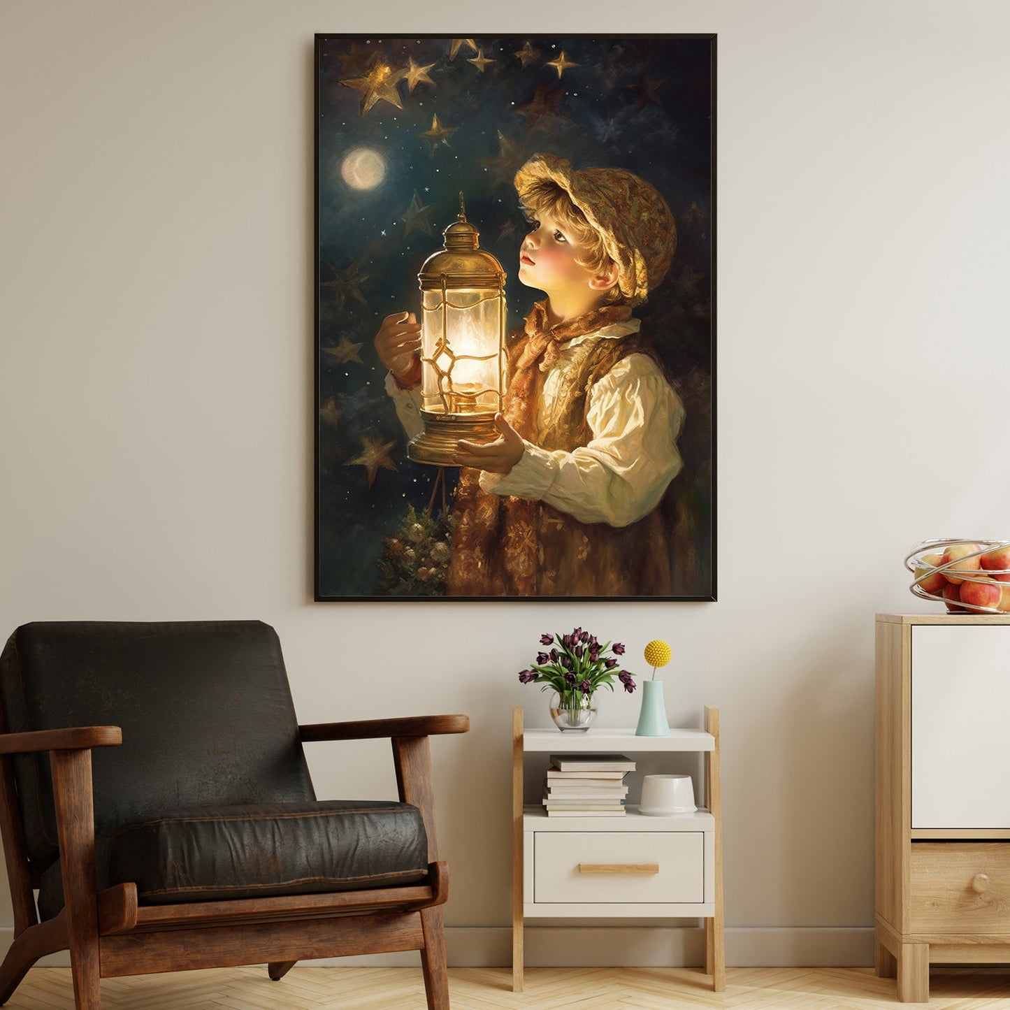 Guided By Starlight A Journey Through The Celestial Night Christmas Canvas Painting, Xmas Wall Art Decor - Christmas Poster Gift