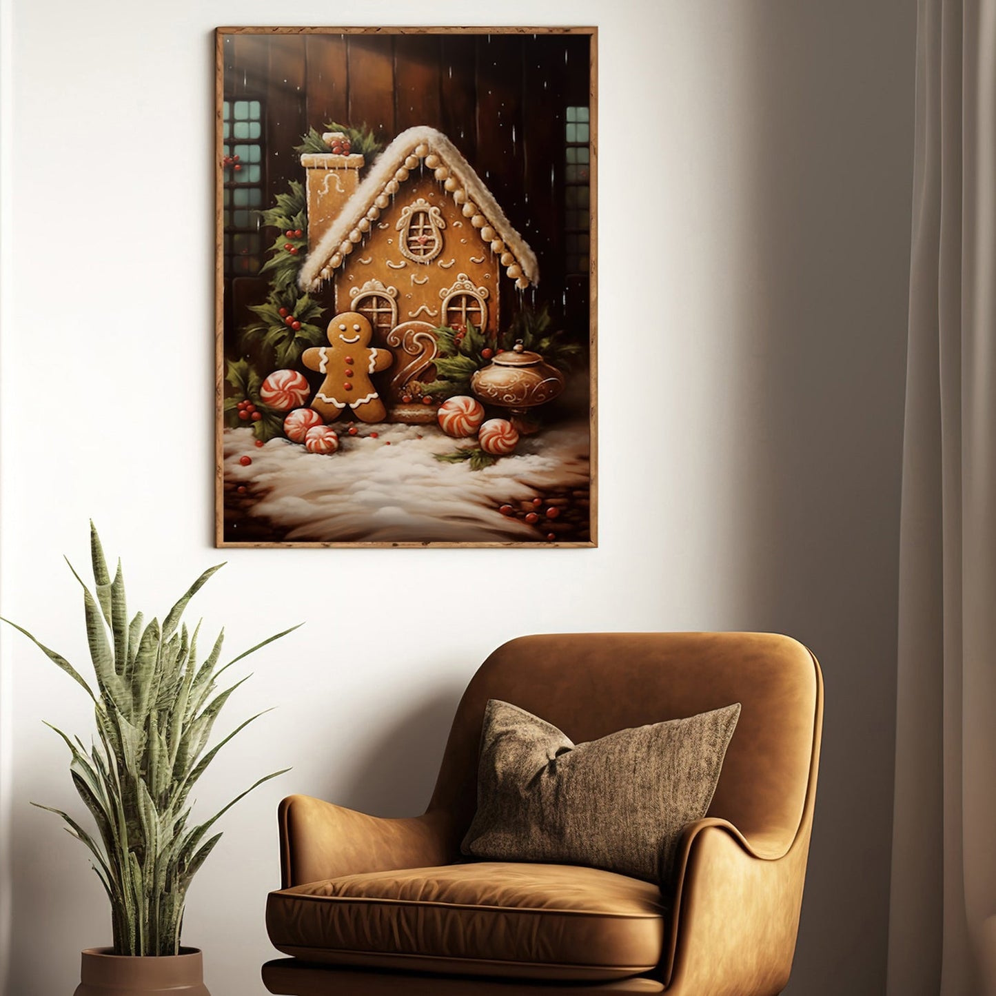 Small Corner Of Children's Toys Gingerbread Man, Christmas Canvas Painting, Xmas Wall Art Decor - Christmas Poster Gift