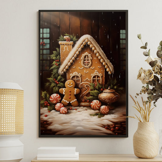 Small Corner Of Children's Toys Gingerbread Man, Christmas Canvas Painting, Xmas Wall Art Decor - Christmas Poster Gift