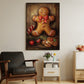 Funny Gingerbread Man On The Wall, Christmas Canvas Painting, Xmas Wall Art Decor - Christmas Poster Gift