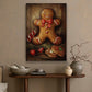 Funny Gingerbread Man On The Wall, Christmas Canvas Painting, Xmas Wall Art Decor - Christmas Poster Gift