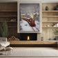 A Snowy Night's Journey, Christmas Canvas Painting, Xmas Wall Art Decor - Christmas Poster Gift Train Lovers