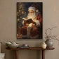 Santa Claus Is Reading Book Beside Christmas Tree, Christmas Canvas Painting, Xmas Wall Art Decor - Christmas Poster Gift For Decorating Your Home