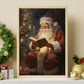 Santa Claus Is Reading Book Beside Christmas Tree, Christmas Canvas Painting, Xmas Wall Art Decor - Christmas Poster Gift For Decorating Your Home