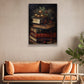The Books Are Decorated With Christmas Trees, Christmas Canvas Painting, Xmas Wall Art Decor - Christmas Poster Gift For Books Lovers