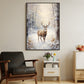 Reindeer In The Middle Of A Snow Covered Forest, Christmas Canvas Painting, Xmas Wall Art Decor - Christmas Poster Gift