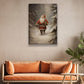 Santa Claus Walks In The Snowy Forest, Christmas Canvas Painting, Xmas Wall Art Decor - Christmas Poster Gift For Decorating Your Home