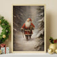 Santa Claus Walks In The Snowy Forest, Christmas Canvas Painting, Xmas Wall Art Decor - Christmas Poster Gift For Decorating Your Home