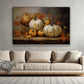 Display Basket Full Of Pumpkins, Thanksgiving Canvas Painting, Wall Art Decor - Thanksgiving Poster Gift