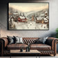 Christmas Atmosphere In A Small Village, Christmas Canvas Painting, Xmas Wall Art Decor - Christmas Poster Gift