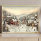 Christmas Atmosphere In A Small Village, Christmas Canvas Painting, Xmas Wall Art Decor - Christmas Poster Gift