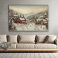 Christmas Atmosphere In A Small Village, Christmas Canvas Painting, Xmas Wall Art Decor - Christmas Poster Gift