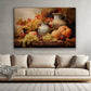 Vases Of Flowers And Pumpkin Fruits Overflow, Thanksgiving Canvas Painting, Wall Art Decor - Thanksgiving Poster Gift