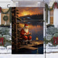 Santa's Serene Sunset Retreat, Santa Claus Xmas Garden Flag - House Flag, Christmas Flag Gift For Santa Claus Lovers