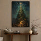 Magical Christmas Tree Gathering, Christmas Canvas Painting, Xmas Wall Art Decor - Christmas Poster Gift