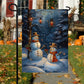 Couple Snowman In The Winter Forest, Snowman Xmas Garden Flag & House Flag, Christmas Flag Gift For Snowman Lovers