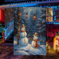 Couple Snowman In The Winter Forest, Snowman Xmas Garden Flag & House Flag, Christmas Flag Gift For Snowman Lovers