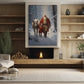 Guided Through The Snowy Woods Santa's Trusty Companion, Christmas Canvas Painting, Xmas Wall Art Decor - Christmas Poster Gift