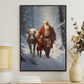 Guided Through The Snowy Woods Santa's Trusty Companion, Christmas Canvas Painting, Xmas Wall Art Decor - Christmas Poster Gift