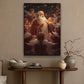 Santa Claus Surrounded By Angels, Christmas Canvas Painting, Xmas Wall Art Decor - Christmas Poster Gift