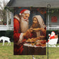 Have Dinner Together, Santa Claus Xmas Garden Flag - House Flag, Christmas Flag Gift For Santa Claus Lovers